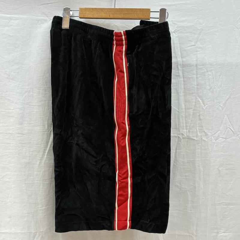 グッチ GUCCI パンツ ショートパンツ シェニール ライン ベルベット ショーツ ベロア イージー ハーフパンツ XL 黒 / ブラック / black X 赤 / レッド / red X 白 / ホワイト / white メンズ USED 古着 中古 50157738