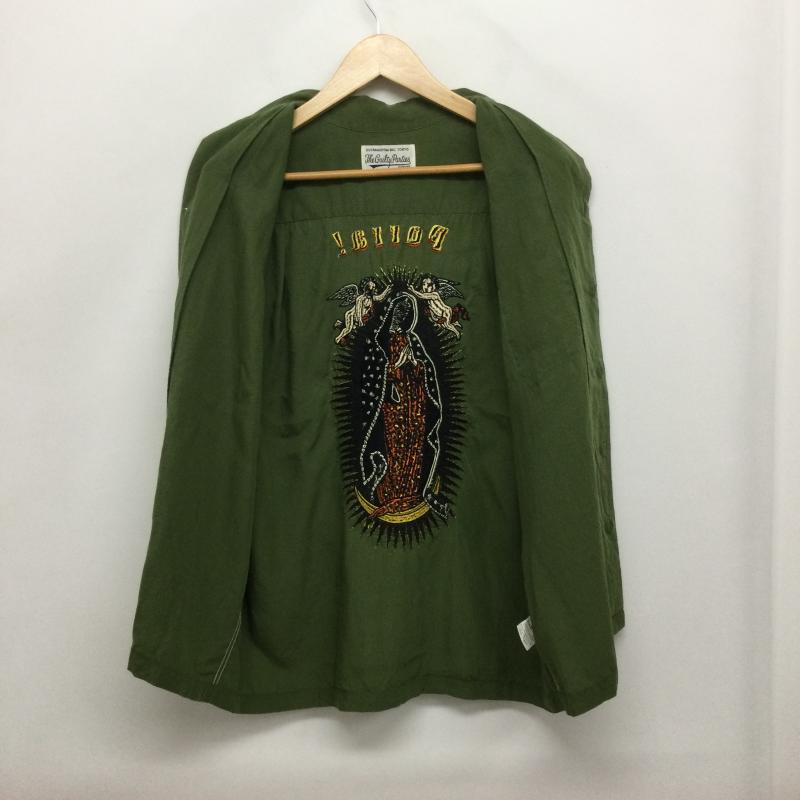 ワコマリア WACKO MARIA シャツ、ブラウス 半袖 wacko maria 半袖シャツ PORRA マリア刺繍 オープンカラーシャツ M 刺繍 緑 / グリーン / green メンズ USED 古着 中古 50157747