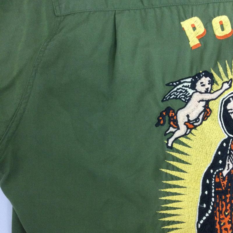 ワコマリア WACKO MARIA シャツ、ブラウス 半袖 wacko maria 半袖シャツ PORRA マリア刺繍 オープンカラーシャツ M 刺繍 緑 / グリーン / green メンズ USED 古着 中古 50157747