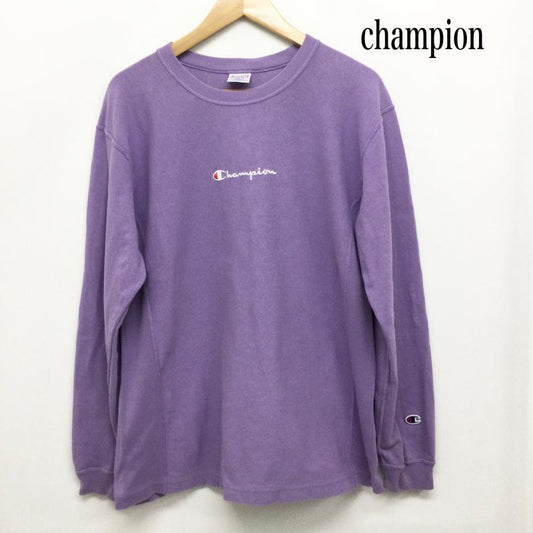 チャンピオン Champion Tシャツ 長袖 Champion 長袖Tシャツ コットン C3-S414 REVERSE WEAVE T-SHIRT M ロゴ、文字 紫 / パープル / purple メンズ USED 古着 中古 50157748