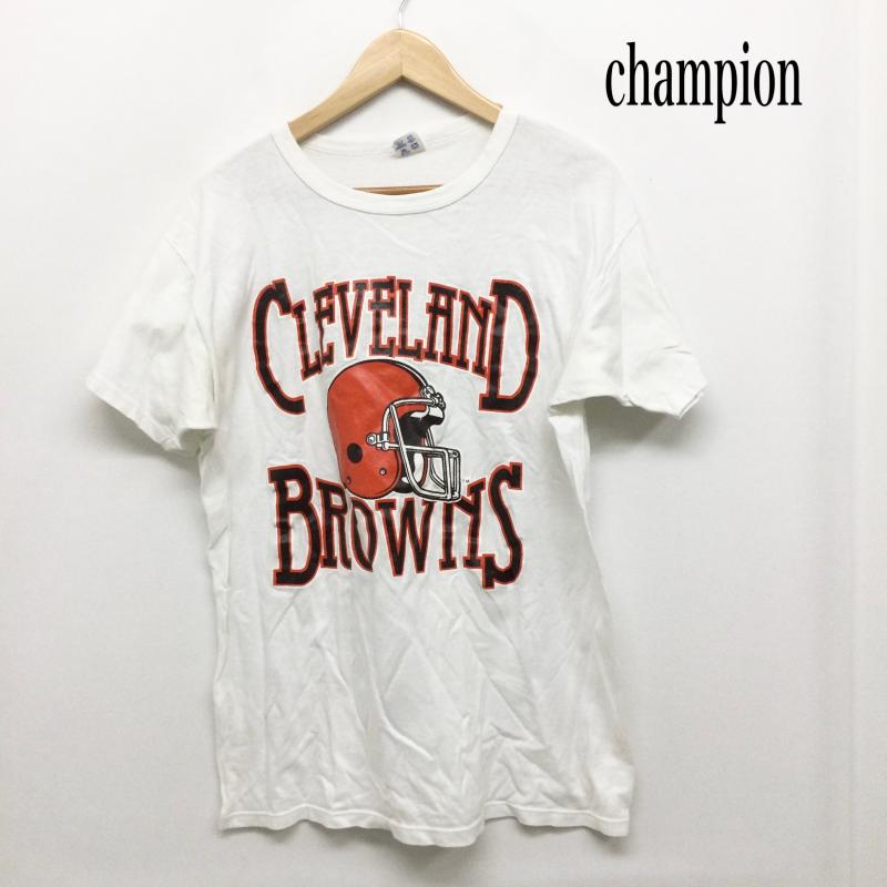 チャンピオン Champion Tシャツ 半袖 CHAMPION NFL BROWNS フットボール Tシャツ チャンピオン　ビンテージ アメリカ製 L プリント 白 / ホワイト / white メンズ USED 古着 中古 50157749