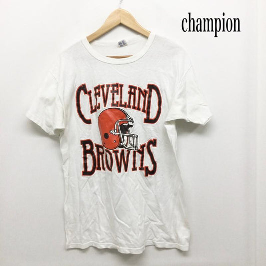 チャンピオン Champion Tシャツ 半袖 CHAMPION NFL BROWNS フットボール Tシャツ チャンピオン　ビンテージ アメリカ製 L プリント 白 / ホワイト / white メンズ USED 古着 中古 50157749