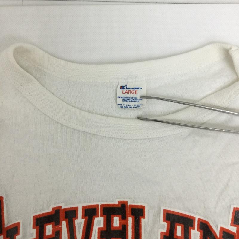 チャンピオン Champion Tシャツ 半袖 CHAMPION NFL BROWNS フットボール Tシャツ チャンピオン　ビンテージ アメリカ製 L プリント 白 / ホワイト / white メンズ USED 古着 中古 50157749