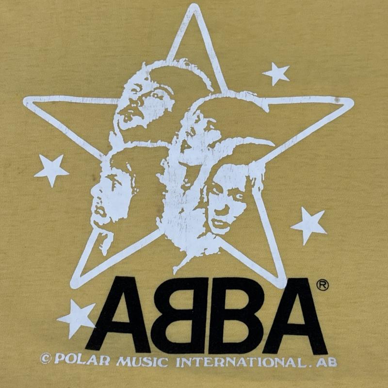 ヴィンテージ VINTAGE Tシャツ 半袖 ABBA 80年代 ロゴ プリント バンド Tシャツ バンT 80s - 黄 / イエロー / yellow メンズ USED 古着 中古 50157759