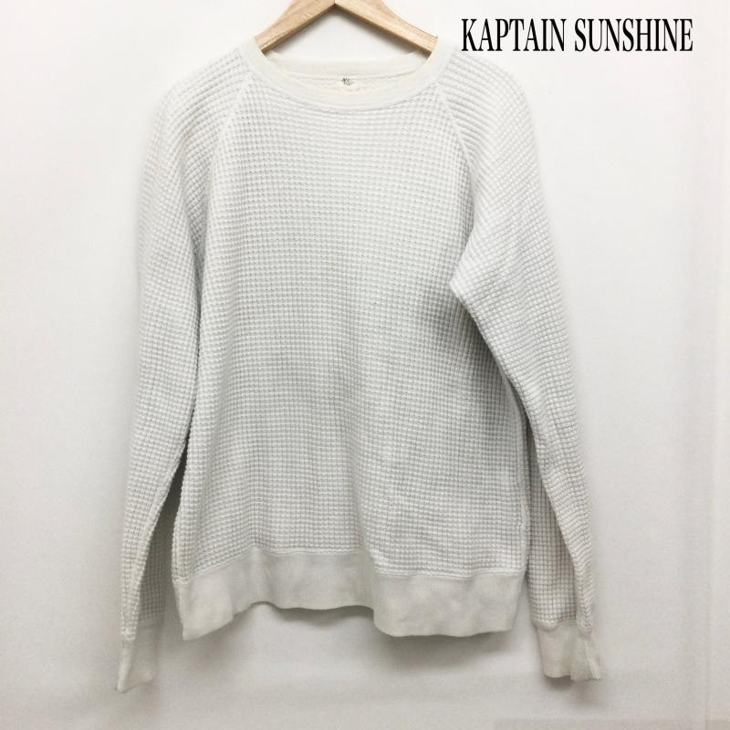 キャプテン サンシャイン Kaptain Sunshine Tシャツ 長袖 KAPTAIN SUNSHINE キャプテンサンシャイン ラグランスリーブワッフルスウェット トレーナー グレー KS7FCS02 38 無地 白 / ホワイト / white メンズ USED 古着 中古 50157761