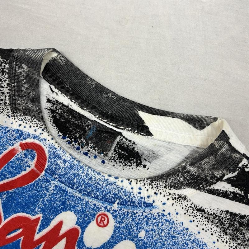 レイバン Ray-Ban Tシャツ 半袖 90年代 ビンテージ RAY BAN CATS 手刷り 総柄 プリント Tシャツ 90s VINTAGE one 総柄 メンズ USED 古着 中古 50157766