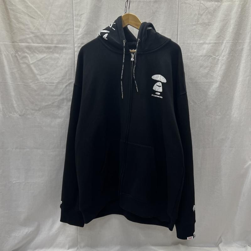 エーエイプバイアベイシングエイプ AAPE BY A BATHING APE パーカー 長袖 ロゴ プリント フルジップ スウェット パーカー XXL 黒 / ブラック / black メンズ USED 古着 中古 50157773