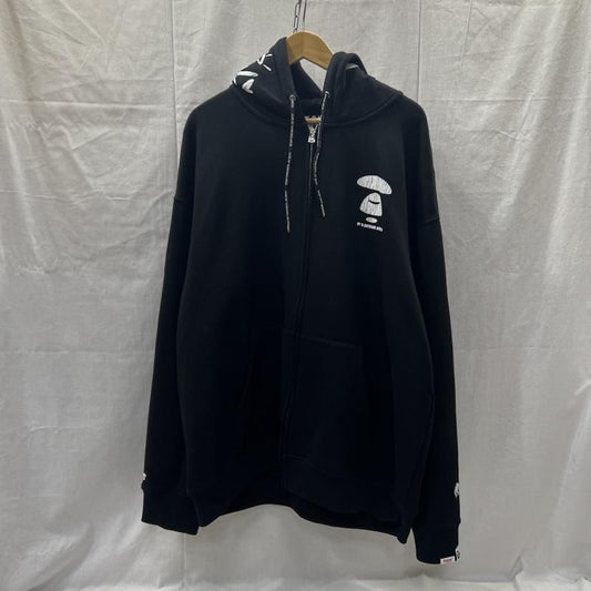 エーエイプバイアベイシングエイプ AAPE BY A BATHING APE パーカー 長袖 ロゴ プリント フルジップ スウェット パーカー XXL 黒 / ブラック / black メンズ USED 古着 中古 50157773