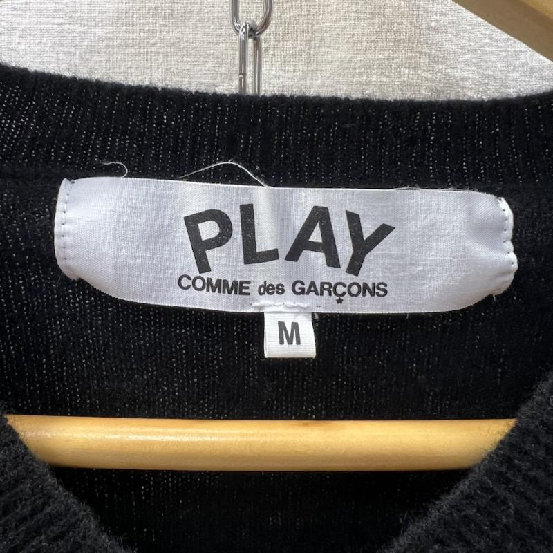 プレイコムデギャルソン PLAY COMME des GARCONS ニット、セーター 長袖 ゴールドエンブレム ウール Vネック ニット M 黒 / ブラック / black メンズ USED 古着 中古 50157775