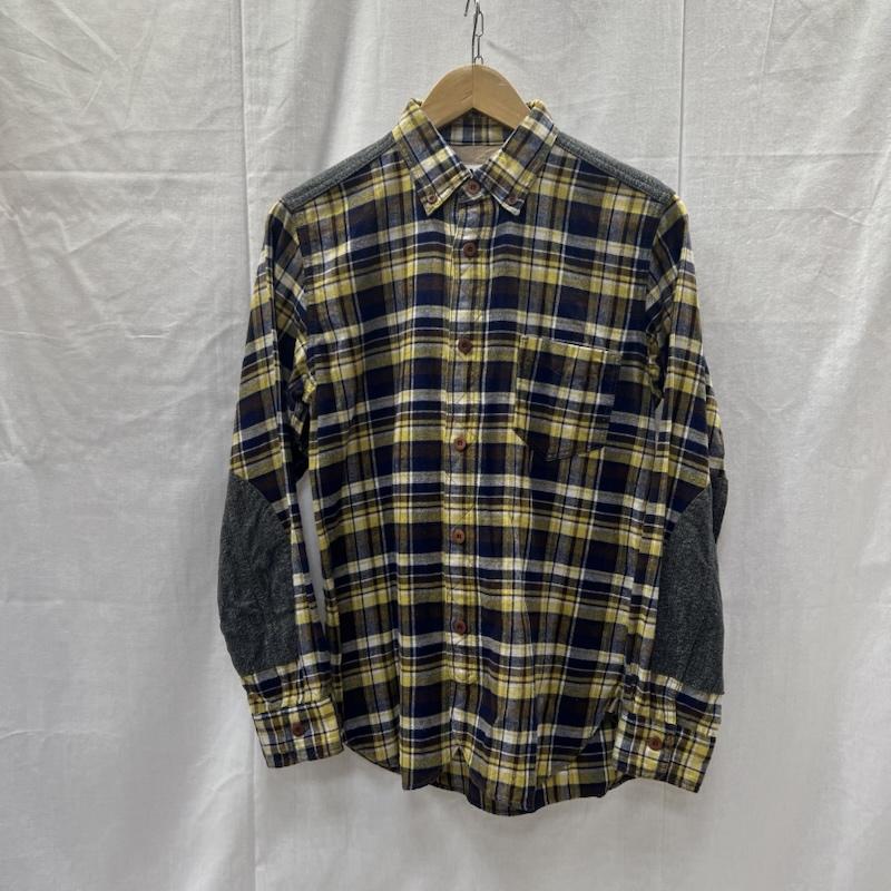 アイジュンヤワタナベマンコムデギャルソン eye JUNYAWATANABE MAN COMME des GARCONS シャツ、ブラウス 長袖 ヨーク切替 チェック ネルシャツ AD2014 XS 黄 / イエロー / yellow メンズ USED 古着 中古 50157778
