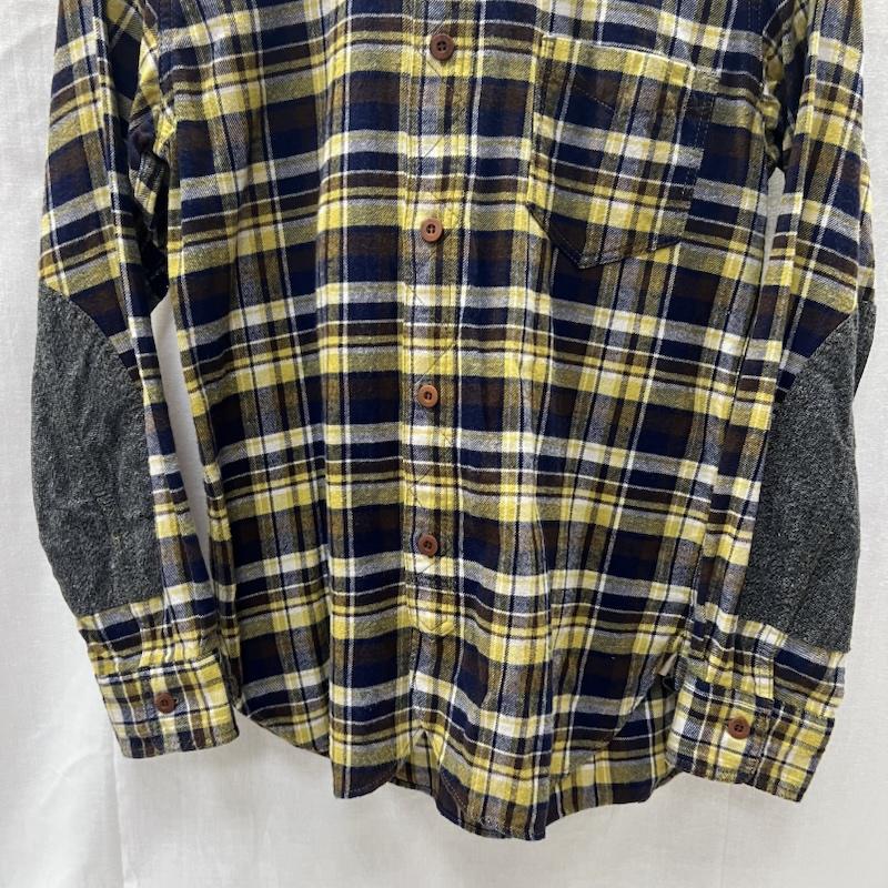 アイジュンヤワタナベマンコムデギャルソン eye JUNYAWATANABE MAN COMME des GARCONS シャツ、ブラウス 長袖 ヨーク切替 チェック ネルシャツ AD2014 XS 黄 / イエロー / yellow メンズ USED 古着 中古 50157778