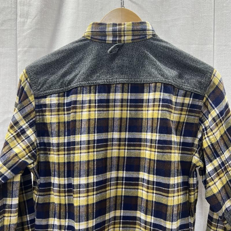 アイジュンヤワタナベマンコムデギャルソン eye JUNYAWATANABE MAN COMME des GARCONS シャツ、ブラウス 長袖 ヨーク切替 チェック ネルシャツ AD2014 XS 黄 / イエロー / yellow メンズ USED 古着 中古 50157778