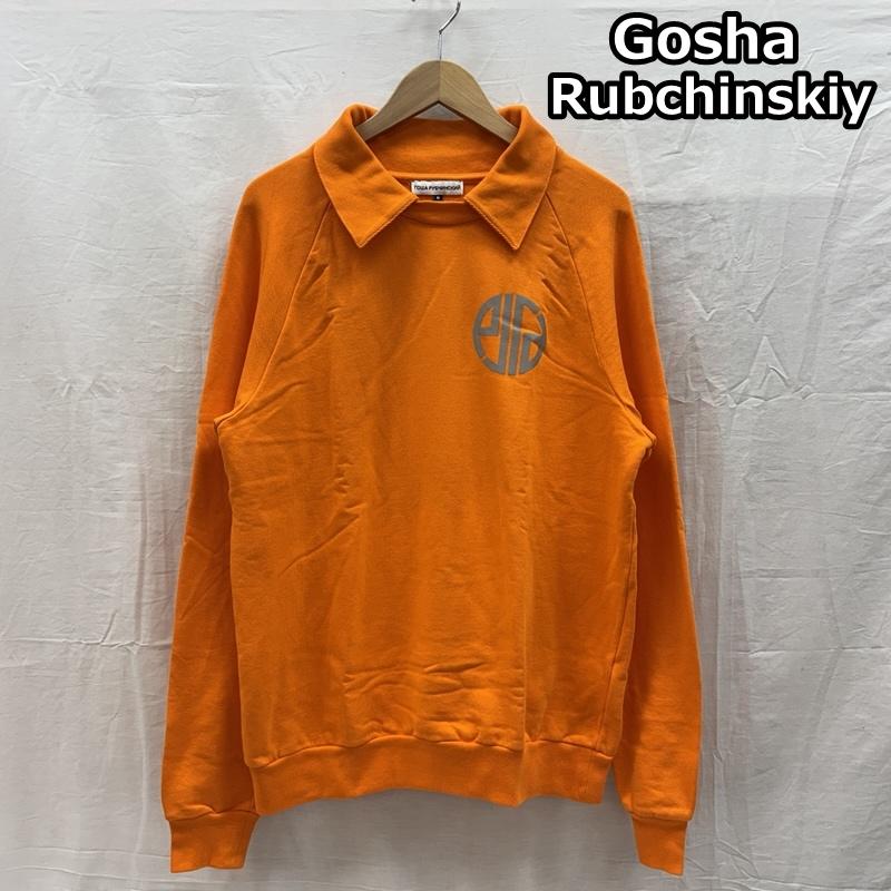 ゴーシャラブチンスキー Gosha Rubchinskiy トレーナー 長袖 ロゴ プリント 襟付き プルオーバー スウェット トレーナー ラグランスリーブ M 橙 / オレンジ / orange メンズ USED 古着 中古 50157781