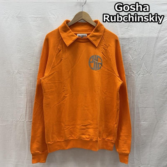 ゴーシャラブチンスキー Gosha Rubchinskiy トレーナー 長袖 ロゴ プリント 襟付き プルオーバー スウェット トレーナー ラグランスリーブ M 橙 / オレンジ / orange メンズ USED 古着 中古 50157781
