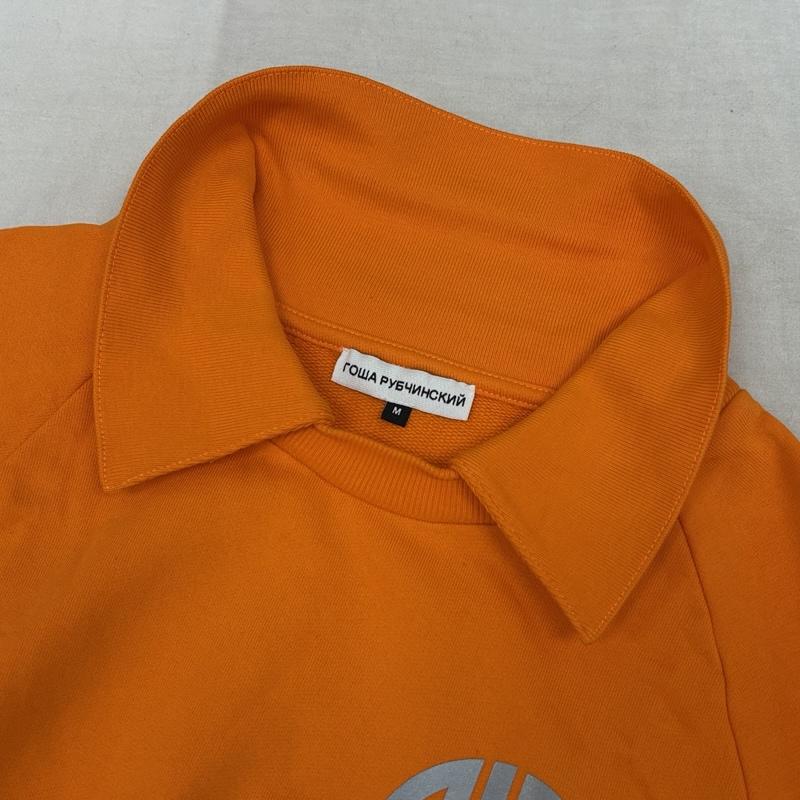 ゴーシャラブチンスキー Gosha Rubchinskiy トレーナー 長袖 ロゴ プリント 襟付き プルオーバー スウェット トレーナー ラグランスリーブ M 橙 / オレンジ / orange メンズ USED 古着 中古 50157781