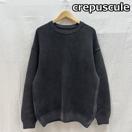 クレプスキュール crepuscule トレーナー 長袖 コットン クルーネック ワッフル サーマル トレーナー 日本製 1803-003 2 メンズ USED 古着 中古 50157784