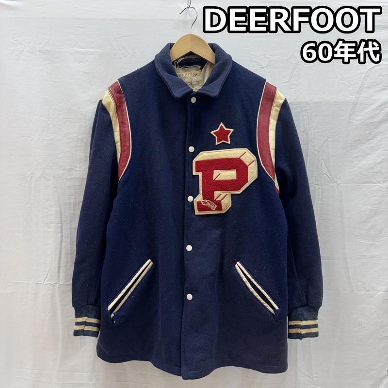 ヴィンテージ VINTAGE ジャケット、上着 ジャンパー、ブルゾン DEERFOOT 60年代 USA製 ウール ロンスタ スタジャン ワッペン ラウンドスリーブ 60s 42 紺 / ネイビー / navy メンズ USED 古着 中古 50157786