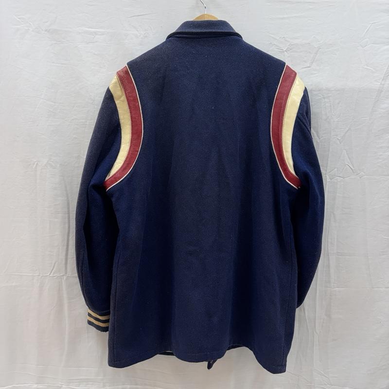 ヴィンテージ VINTAGE ジャケット、上着 ジャンパー、ブルゾン DEERFOOT 60年代 USA製 ウール ロンスタ スタジャン ワッペン ラウンドスリーブ 60s 42 紺 / ネイビー / navy メンズ USED 古着 中古 50157786