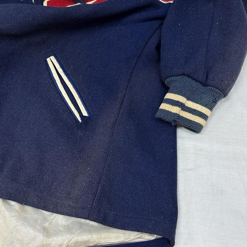ヴィンテージ VINTAGE ジャケット、上着 ジャンパー、ブルゾン DEERFOOT 60年代 USA製 ウール ロンスタ スタジャン ワッペン ラウンドスリーブ 60s 42 紺 / ネイビー / navy メンズ USED 古着 中古 50157786