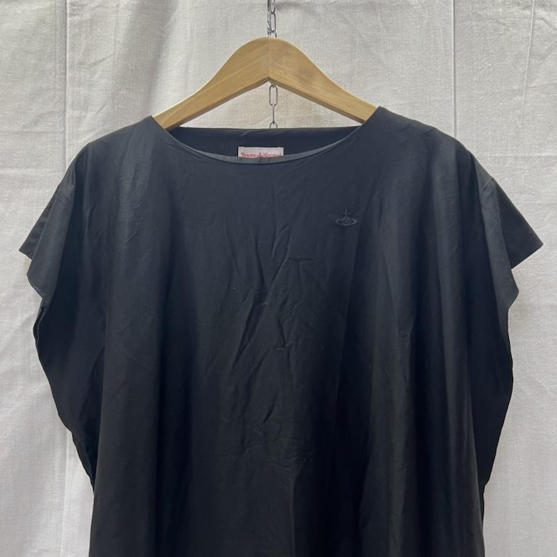 ヴィヴィアン ウエストウッド レッドレーベル Vivienne Westwood red label ワンピース ひざ丈スカート オーブ ロゴ 半袖 ワンピース 2 黒 / ブラック / black レディース USED 古着 中古 50157798