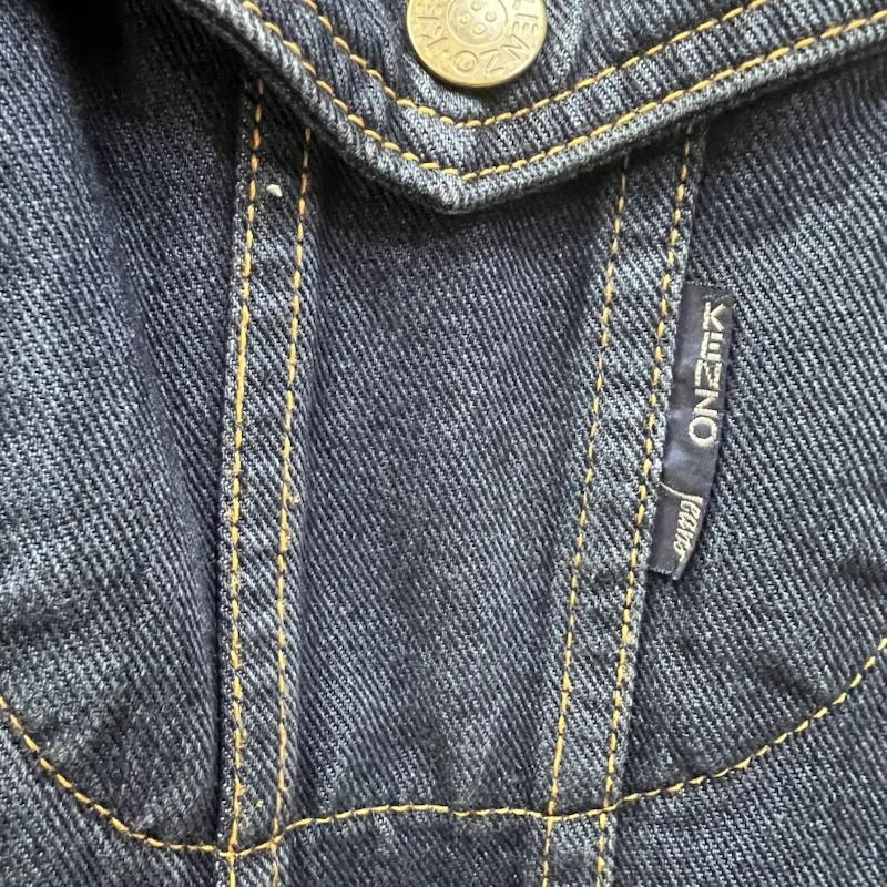 ケンゾージーンズ KENZOJEANS ジャケット、上着 ジャンパー、ブルゾン フラワー刺繍 バックロゴ デニムジャケット ビンテージ 80s 90s 北斎タグ L インディゴ / インディゴ / Indigo メンズ USED 古着 中古 50157801