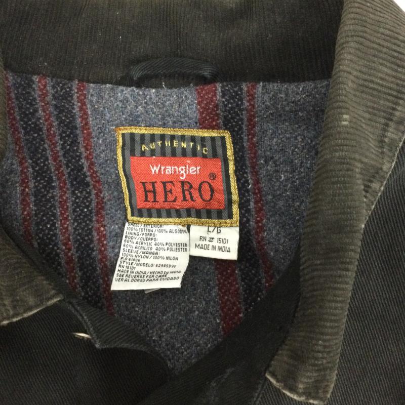 ラングラー Wrangler ジャケット、上着 ジャンパー、ブルゾン Wrangler HERO ラングラー ブラックデニムジャケット トラッカージャケット メンズL 古着 Gジャン ヴィンテージ VINTAGE 黒色 L 無地 黒 / ブラック / black メンズ USED 古着 中古 50157802