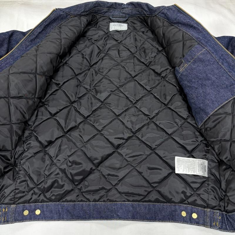 カーハート ダブリューアイピー Carhartt WIP ジャケット、上着 ジャンパー、ブルゾン デニム OG デトロイトジャケット カバーオール フルジップ キルティング ロゴ 刺繍 ブルゾン M 無地 X ワンポイント X ロゴ、文字 X 刺繍 インディゴ / インディゴ / Indigo メンズ USED 古着 中古 50157803