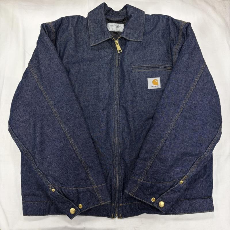 カーハート ダブリューアイピー Carhartt WIP ジャケット、上着 ジャンパー、ブルゾン デニム OG デトロイトジャケット カバーオール フルジップ キルティング ロゴ 刺繍 ブルゾン M 無地 X ワンポイント X ロゴ、文字 X 刺繍 インディゴ / インディゴ / Indigo メンズ USED 古着 中古 50157803