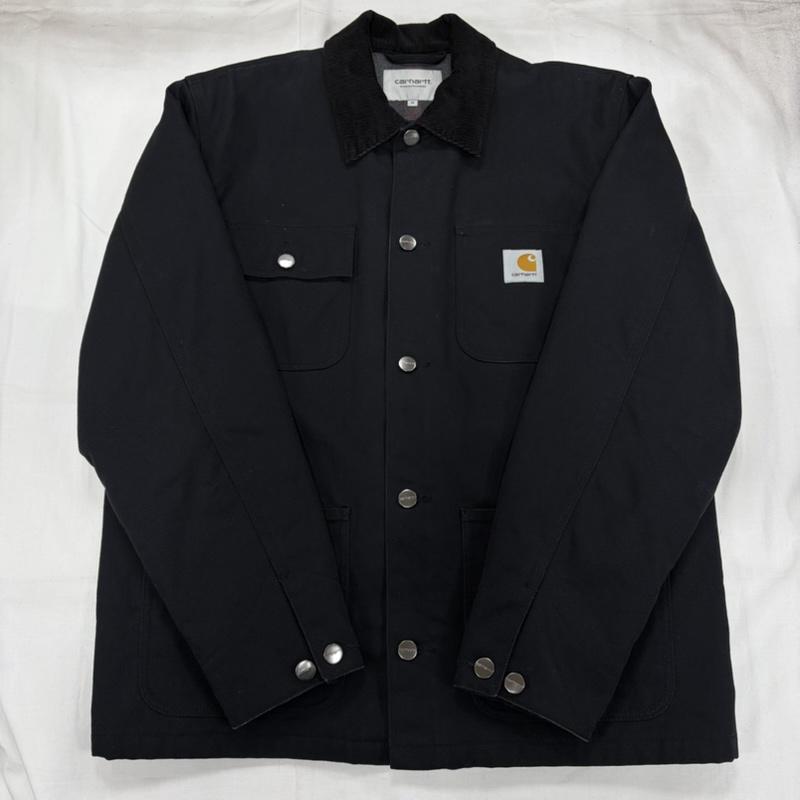 カーハート ダブリューアイピー Carhartt WIP ジャケット、上着 ジャケット、ブレザー カバーオール ミシガンコート ジャケット タグ 刺繍 コーデュロイカラー ブランケット M 無地 X ロゴ、文字 X 刺繍 黒 / ブラック / black メンズ USED 古着 中古 50157804