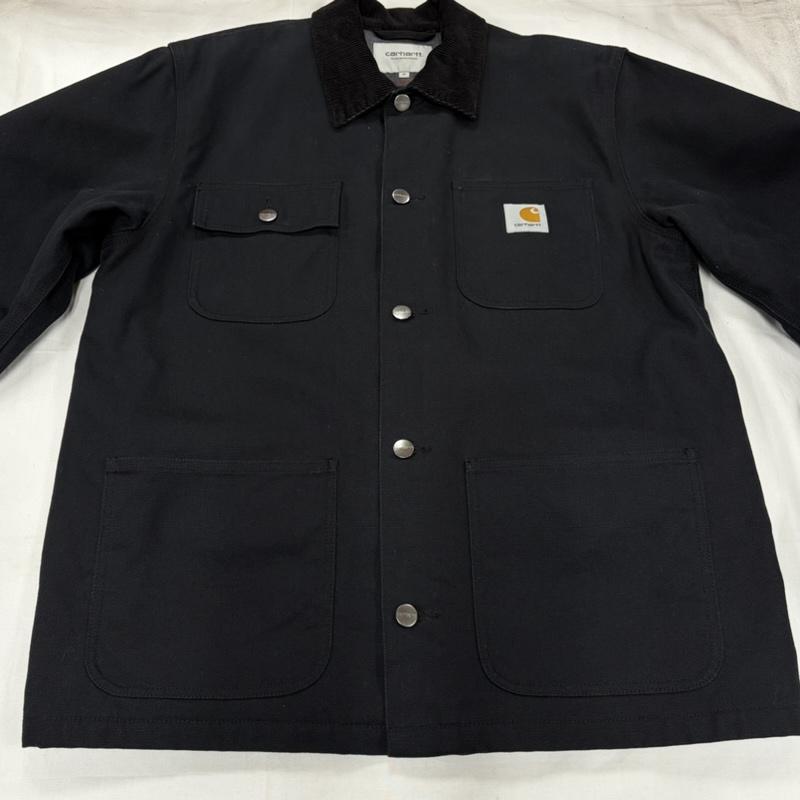 カーハート ダブリューアイピー Carhartt WIP ジャケット、上着 ジャケット、ブレザー カバーオール ミシガンコート ジャケット タグ 刺繍 コーデュロイカラー ブランケット M 無地 X ロゴ、文字 X 刺繍 黒 / ブラック / black メンズ USED 古着 中古 50157804