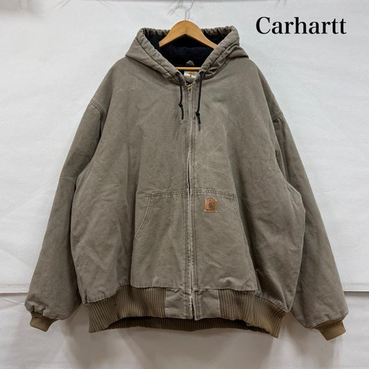 カーハート Carhartt ジャケット、上着 ジャケット、ブレザー ダック アクティブジャケット パーカー メキシコ製 フルジップ フーディー 4XL 4L ロゴ、文字 X 刺繍 メンズ USED 古着 中古 50157807