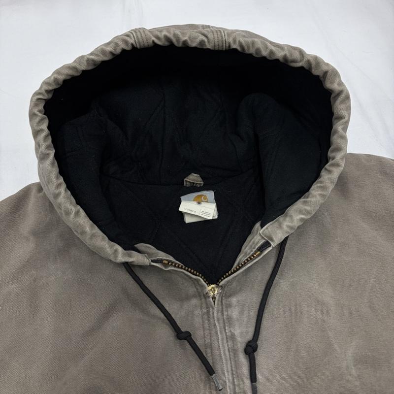 カーハート Carhartt ジャケット、上着 ジャケット、ブレザー ダック アクティブジャケット パーカー メキシコ製 フルジップ フーディー 4XL 4L ロゴ、文字 X 刺繍 メンズ USED 古着 中古 50157807