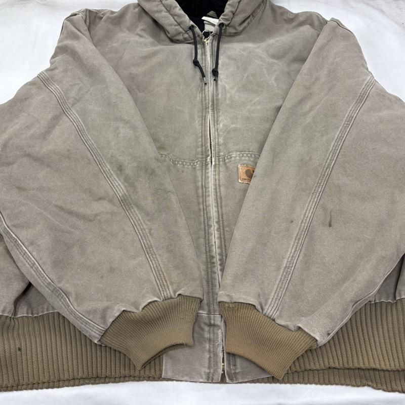 カーハート Carhartt ジャケット、上着 ジャケット、ブレザー ダック アクティブジャケット パーカー メキシコ製 フルジップ フーディー 4XL 4L ロゴ、文字 X 刺繍 メンズ USED 古着 中古 50157807