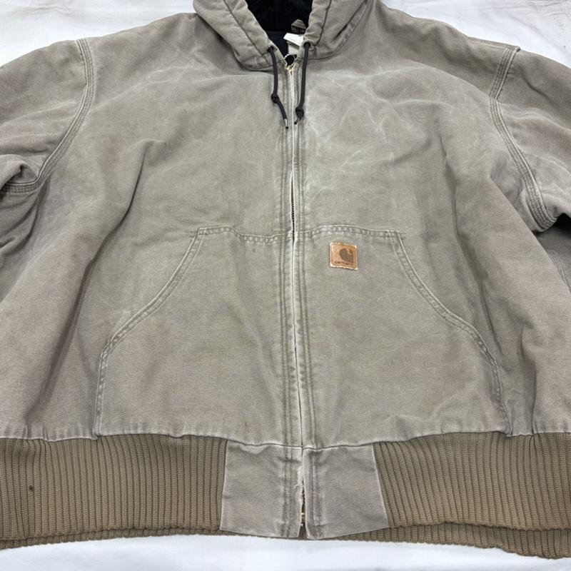 カーハート Carhartt ジャケット、上着 ジャケット、ブレザー ダック アクティブジャケット パーカー メキシコ製 フルジップ フーディー 4XL 4L ロゴ、文字 X 刺繍 メンズ USED 古着 中古 50157807