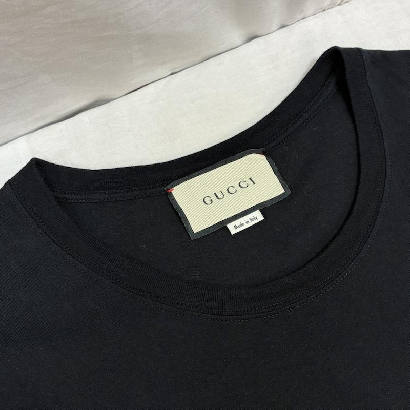 グッチ GUCCI Tシャツ 半袖 フロント ロゴ プリント シティ Tシャツ 493117 X3N77 XL ロゴ、文字 X プリント 黒 / ブラック / black メンズ USED 古着 中古 50157815