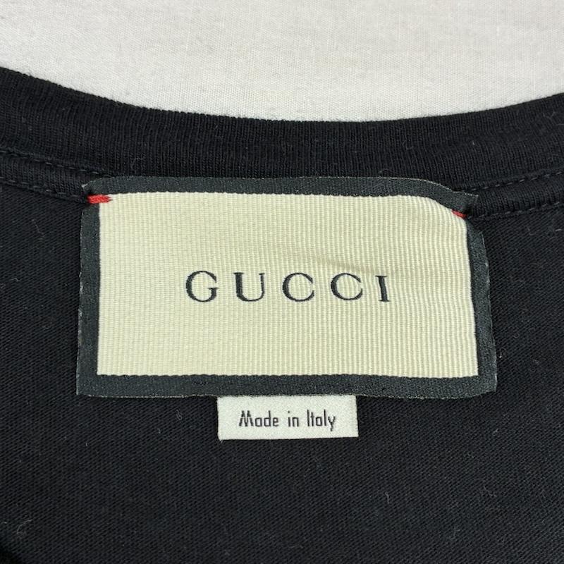 グッチ GUCCI Tシャツ 半袖 フロント ロゴ プリント シティ Tシャツ 493117 X3N77 XL ロゴ、文字 X プリント 黒 / ブラック / black メンズ USED 古着 中古 50157815