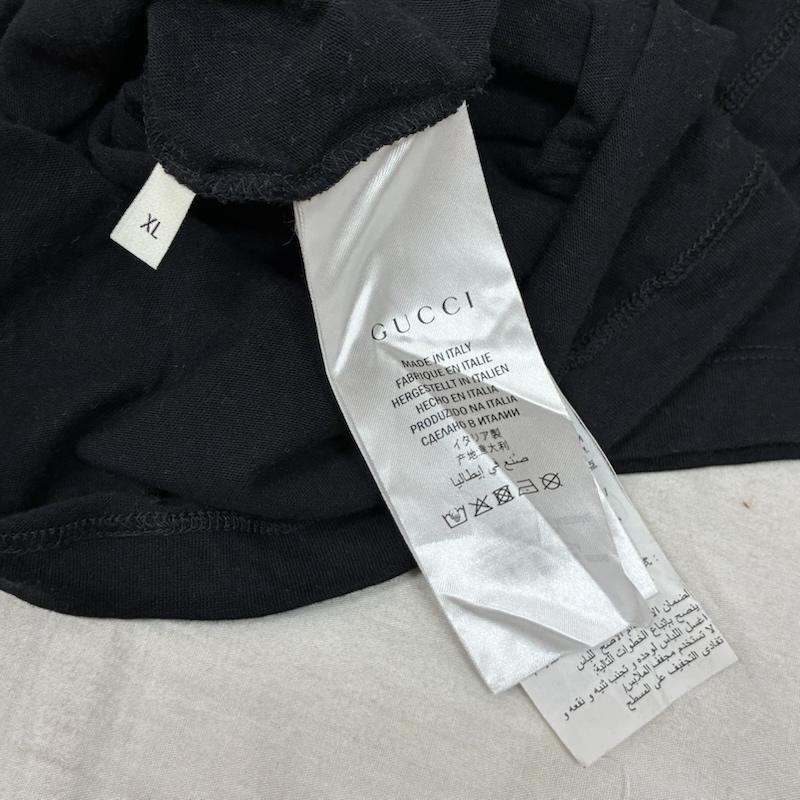 グッチ GUCCI Tシャツ 半袖 フロント ロゴ プリント シティ Tシャツ 493117 X3N77 XL ロゴ、文字 X プリント 黒 / ブラック / black メンズ USED 古着 中古 50157815