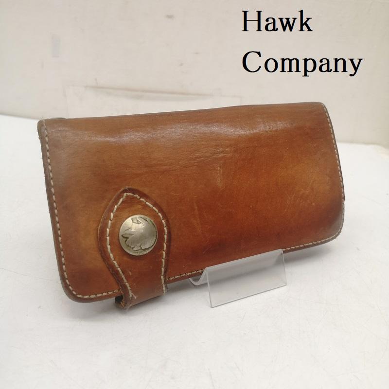 ホークカンパニー Hawk Company 財布 長財布 コンチョ 二つ折り レザー ロングウォレット 長財布 - 茶 / ブラウン / brown メンズ USED 古着 中古 50157851