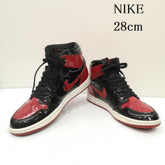 ナイキ NIKE スニーカー スニーカー AIR JORDAN 1 RETRO HIGH OG PATENT BRED 555088-063 28.0cm 黒 / ブラック / black X 赤 / レッド / red メンズ USED 古着 中古 50157860
