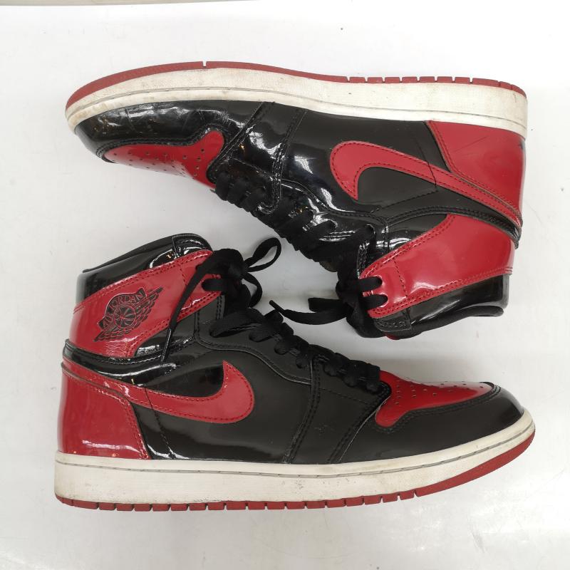 ナイキ NIKE スニーカー スニーカー AIR JORDAN 1 RETRO HIGH OG PATENT BRED 555088-063 28.0cm 黒 / ブラック / black X 赤 / レッド / red メンズ USED 古着 中古 50157860