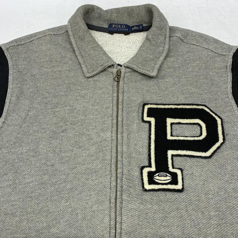 ポロラルフローレン POLO RALPH LAUREN ジャケット、上着 ジャンパー、ブルゾン フリース ヴァーシティ スタジアム ジャケット スタジャン スウェット 裏パイル起毛 インディアン ヴィンテージ加工 XL ロゴ、文字 X 刺繍 X ダメージ加工 メンズ USED 古着 中古 50157875