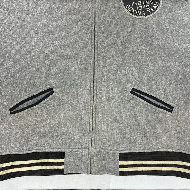 ポロラルフローレン POLO RALPH LAUREN ジャケット、上着 ジャンパー、ブルゾン フリース ヴァーシティ スタジアム ジャケット スタジャン スウェット 裏起毛 ボクシング ヴィンテージ加工 XL ロゴ、文字 X 刺繍 X ダメージ加工 メンズ USED 古着 中古 50157877