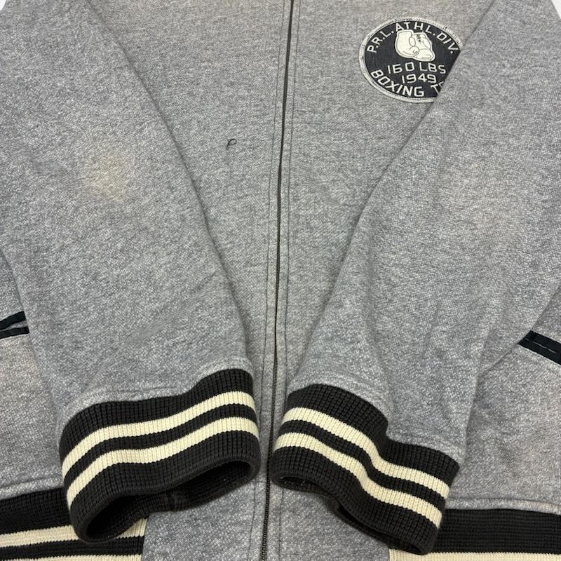 ポロラルフローレン POLO RALPH LAUREN ジャケット、上着 ジャンパー、ブルゾン フリース ヴァーシティ スタジアム ジャケット スタジャン スウェット 裏起毛 ボクシング ヴィンテージ加工 XL ロゴ、文字 X 刺繍 X ダメージ加工 メンズ USED 古着 中古 50157877