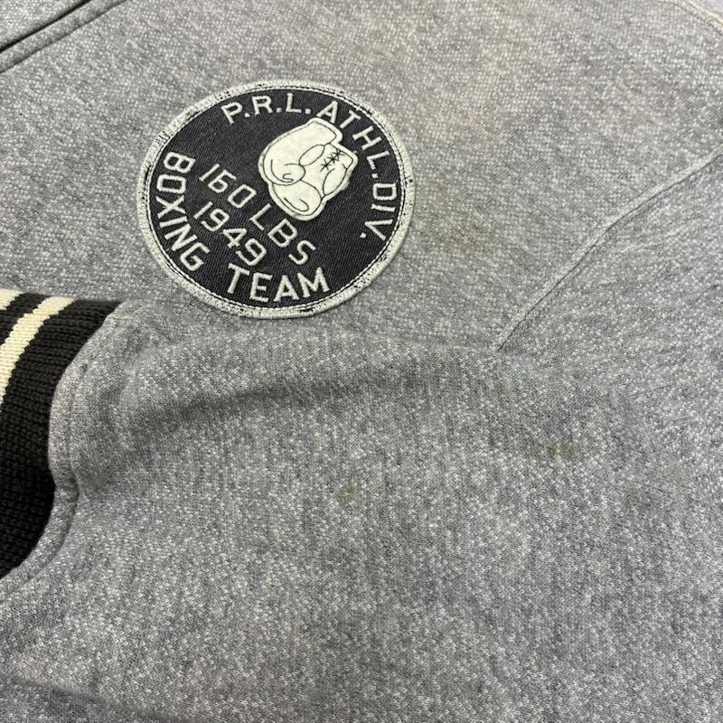 ポロラルフローレン POLO RALPH LAUREN ジャケット、上着 ジャンパー、ブルゾン フリース ヴァーシティ スタジアム ジャケット スタジャン スウェット 裏起毛 ボクシング ヴィンテージ加工 XL ロゴ、文字 X 刺繍 X ダメージ加工 メンズ USED 古着 中古 50157877