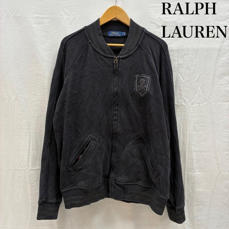ポロラルフローレン POLO RALPH LAUREN ジャケット、上着 ジャンパー、ブルゾン スカル エンブレム ニット ラグビー ヴァーシティ スタジアム ジャケット スタジャン ジップ ブルゾン L ロゴ、文字 X 刺繍 X ダメージ加工 メンズ USED 古着 中古 50157879