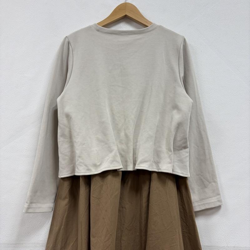 古着 USED ワンピース ロングスカート KOIBITO MISAKI コイビトミサキ 恋人岬 配色デザイン 異素材 ドッキング ワンピース Aライン M 無地 ベージュ / ベージュ / beige X 紺 / ネイビー / navy X 茶 / ブラウン / brown レディース USED 古着 中古 50157880