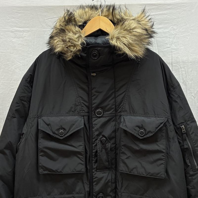 ポロラルフローレン POLO RALPH LAUREN ジャケット、上着 ダウンジャケット N-3B タイプ フーデッド ファー ダウンジャケット L ワンポイント X ロゴ、文字 黒 / ブラック / black メンズ USED 古着 中古 50157887