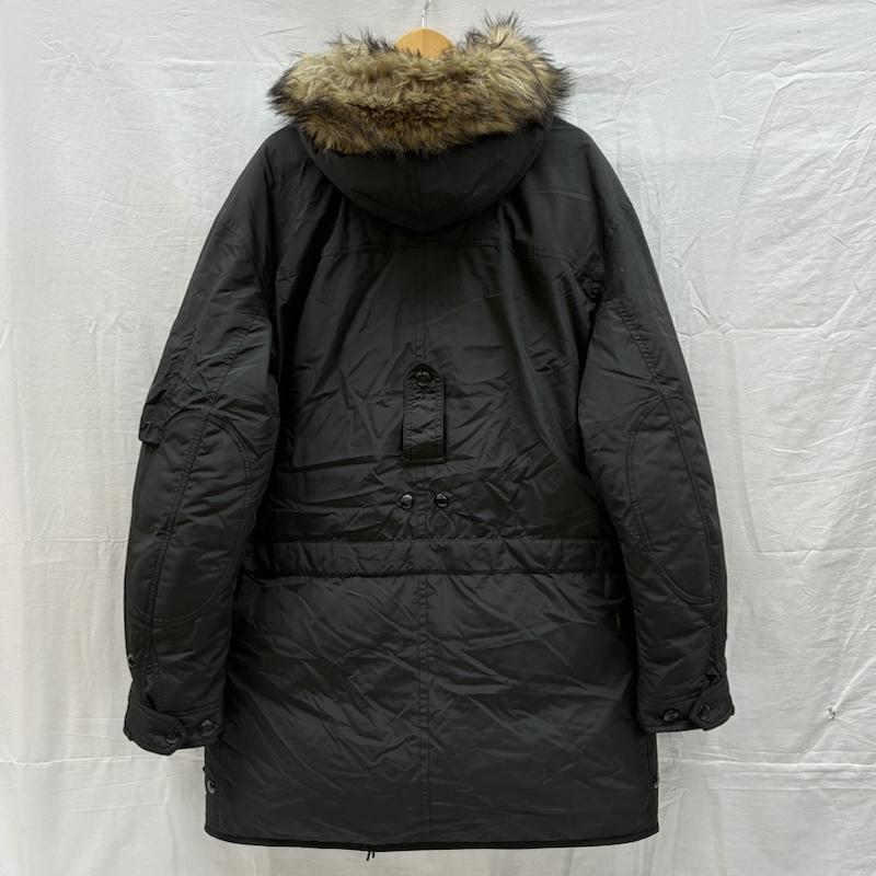 ポロラルフローレン POLO RALPH LAUREN ジャケット、上着 ダウンジャケット N-3B タイプ フーデッド ファー ダウンジャケット L ワンポイント X ロゴ、文字 黒 / ブラック / black メンズ USED 古着 中古 50157887