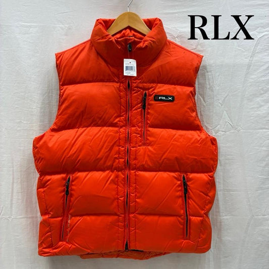 ラルフローレン RALPHLAUREN ジャケット、上着 ダウンベスト RLX ナイロン ジップアップ ダウンベスト ラバー ロゴ ワッペン L ロゴ、文字 X ワンポイント 橙 / オレンジ / orange メンズ USED 古着 中古 50157890