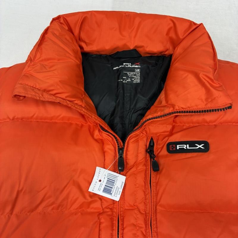 ラルフローレン RALPHLAUREN ジャケット、上着 ダウンベスト RLX ナイロン ジップアップ ダウンベスト ラバー ロゴ ワッペン L ロゴ、文字 X ワンポイント 橙 / オレンジ / orange メンズ USED 古着 中古 50157890